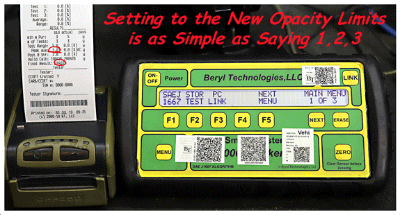 Quick and Simple to set CARB's New Opacity Limits on the BT2000